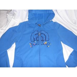 North Face women's zip up hoodie, size large, blue